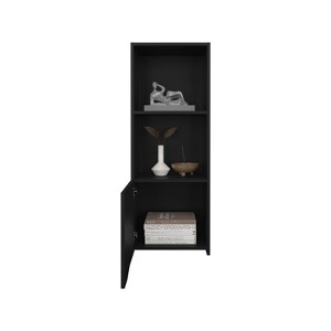 SEVOBAL Bathroom Storage Cabinets 43 Inch Tall One Door Wall Cabinets with Two Open Shelves for Bathroom Use, Black, 44"*16"*3" - 1 of 4