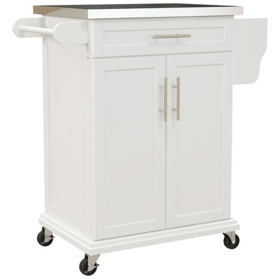 HOMCOM Rolling Kitchen Island Utility Trolley, Storage Cart on Wheels With Drawer