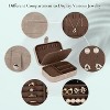 HTUTWOO Travel Jewelry Box, PU Leather Jewelry Organizer for Girls, Portable Mini Travel Case Display Storage Holder Boxes for Stud Earrings, Rings - 3 of 4