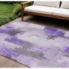 Lavender And Ivory Abstract Washable Indoor Outdoor Area Rug - 2 of 4