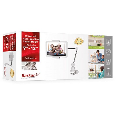 White and Silver Universal Multi-Position Tablet Mount with 360° Rotation