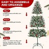 Flocked Christmas Tree, Xmas Tree with Pine Cones & Berries, Easy Assembly, Metal Stand Included for Indoor Outdoor Holiday Home Decor - 2 of 4