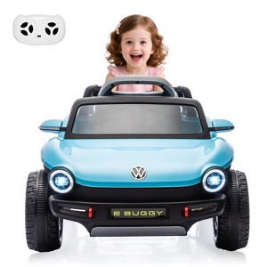 12V Licensed Volkswagen Beetle Ride On Car for Kids, Electric 4 Wheeler with Remote, LED Lights, Music & USB - 1 of 4
