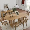 PexFix 67" x 33.5" Modern Farmhouse Kitchen Dining Room Table Home Furniture Oval Oak Kitchen Table with Rattan Woven Legs for Kitchen Bar Living Room - 4 of 4