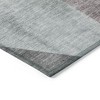 Teal Blue Aqua And Charcoal Abstract Washable Indoor Outdoor Area Rug - 4 of 4