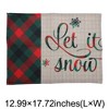 Unique Bargains Christmas Place Mats Linen Red Green Beige White 13"x17.7" 2 Pcs - 3 of 4