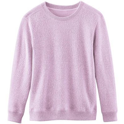 Collections Etc Cozy Heathered Fleece Stylish Crewneck Pullover
