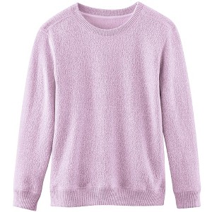 Collections Etc Cozy Heathered Fleece Stylish Crewneck Pullover - 1 of 4