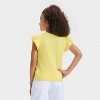 Girls' Short Ruffle Striped Ribbed T-Shirt - Cat & Jack™ - 2 of 3