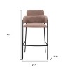 HomeRoots Set of Two 30" Brown and Black Faux Shearling and Steel Bar Height Bar Chairs - 3 of 4