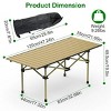 Racxily Folding Camping Table, Portable Lightweight Carbon Steel Roll-up Picnic BBQ Desk w/ Carry Bag Heavy Duty for Outdoor Beach Backyard - 3 of 4