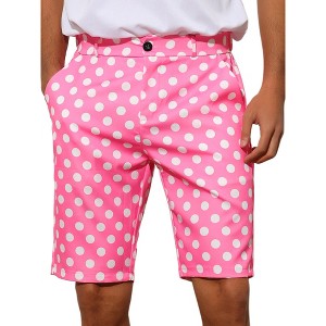 INSPIRE CHIC Men's Polka Dots Comfort Flat Front Chino Shorts - 1 of 4
