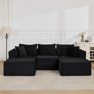 Cloud Modular Sectional Sofa,Modern Upholstered Couches, Comfort U/L Shaped Sofa,Deep Seat Corner Couch for Living Room - 1 of 4