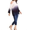 Women's Ombre Cold Shoulder Fringe Sweater - umgee - 3 of 4