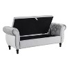 Racxily Velvet Multifunctional Storage Rectangular ottoman bench with 1 Pillow - 4 of 4