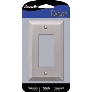 Amerelle Century Brushed Nickel 1 gang Stamped Steel Decorator Wall Plate 1 pk - 1 of 1