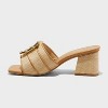 Women's Kathleen Raffia Buckle Block Heels - A New Day™ Beige - 2 of 4