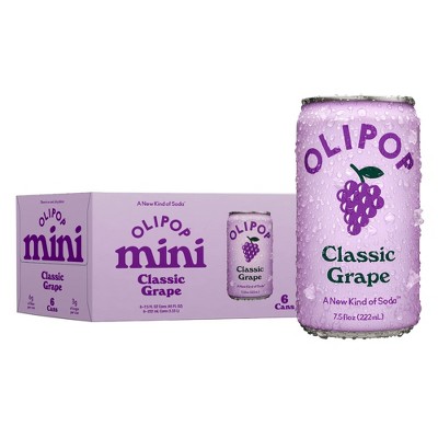 OLIPOP Mini's Classic Grape Soda - 6pk/7.5 fl oz Cans