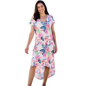 Swim 365 Women's Plus Size High-Low Cover Up - 1 of 4