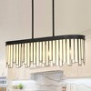 LNC Hemaaolay 6-Light Matte Black and White Art Large Art Glass Linear LED Pendant Light: UL Listed, Adjustable Height - 2 of 4