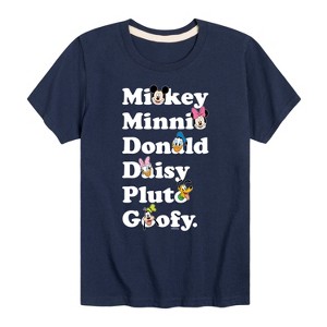 Boys' - Disney - Mickey Friends Character List Short Sleeve Graphic T-Shirt - 1 of 4