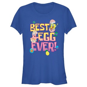 Juniors Womens SpongeBob SquarePants Easter Best Egg Ever Friends T-Shirt - 1 of 4