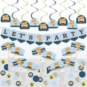 Big Dot of Happiness Baby Boy Teddy Bear - Baby Shower Supplies Decoration Kit - Decor Galore Party Pack - 51 Pieces - 1 of 4