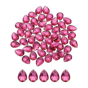 Unique Bargains Flat Back Acrylic Teardrop Rhinestone Embellishments 50 Pcs - 1 of 4