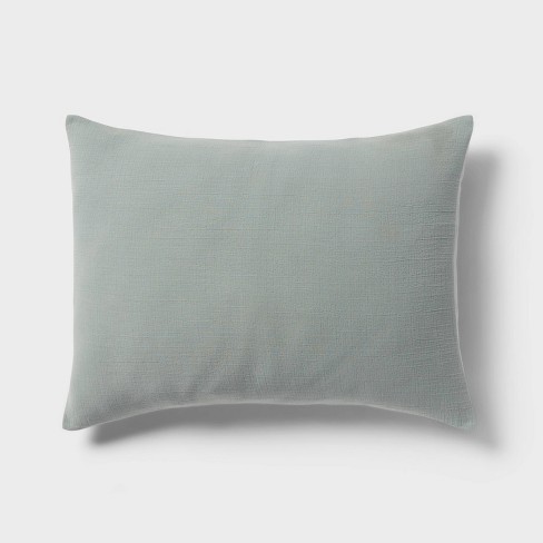 Standard Luxe Matelasse Coverlet Pillow Sham Light Teal Green Threshold Cotton Fabric No Fill Machine Washable