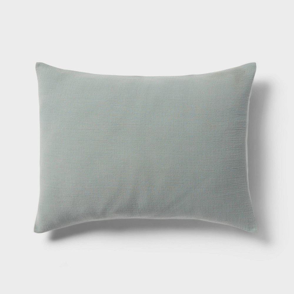 Photos - Bed Linen King Luxe Matelasse Coverlet Pillow Sham Light Teal Green - Threshold™: Cotton Fabric, Machine Washable, No Fill