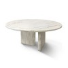 Marble Coffee Table,27.6'' Round Luxury Natural Stone with Unique Veining,Modern Accent Centerpiece for Living Room-Baofuwish - 3 of 4