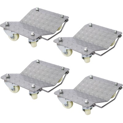 VisioGear 4PCS Car Dolly, Heavy Duty Wheel Dolly, 4 Tire Wheel Dolly Car Stakes 6000lbs Capacity, Gray, 15"*11.7"*5.5"