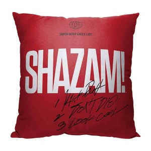 Warner Bros. DC Comics Shazam Check List Throw Pillow 18x18 Inches - 1 of 2
