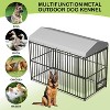 Outdoor Dog Kennel Outside with Roof, Dog Enclosure House Mesh Big Pet Pens Dogs Cage with Waterproof Cover Roof for Large Dog Kennels Pens - 2 of 4
