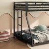 Okak 76.69IN Twin-Over-Full Metal Bunk Bed, Low Profile Twin Bed with Safety Guardrails and Ladders, Easy Climbing Bed Frames for Kids, Adult, Black - 2 of 4