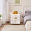 SEVOBAL Laundry Bags and Baskets Laundry Baskets Collapsible Laundry Basket with Wheels Lined Storage Basket Storage, White, 22.8"*12.8"*24.8" - 4 of 4