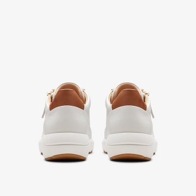 Женские кроссовки Clarks Womens Tivoli Zip Off White Leather Sneakers 7 Medium — фото 8