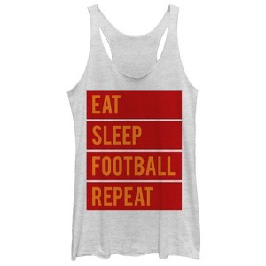 Women's CHIN UP Eat Sleep Football Repeat Racerback Tank Top - 1 of 3