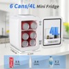 YASHE Mini Fridge, 4 Liter/ 6 Cans Skincare Fridge for Bedroom, 110V AC/ 12V DC Thermoelectric Cooler and Warmer for Drink, Office and Car - 2 of 4
