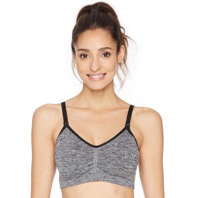 Seamless Rib Knit Maternity And Nursing Bra - Black, S