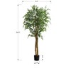 PAGED Artificial Ficus Trees with Pot, Artificial Tree with Natural Wood Trunk, Indoor Outdoor Fake Plant, Home and Office Decoration for Foyer, Porch - 2 of 4