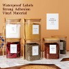 BRINJOY 6 Pcs Square Glass Jar with Bamboo Lid and Spoon - 27 oz Large Sugar Container with 148 Labels - with Wooden Lids Hold Coffee, Tea, Candy - 3 of 4