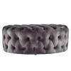 Beekman Place Velvet Button Tufted Round Cocktail Ottoman - Inspire Q - 2 of 4