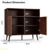 31.5" Farmhouse Buffet Cabinet with Burl Texture & Open Shelves, Walnut - 2 of 4