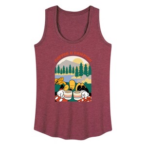 Women's - Disney - Coffee And Camping Graphic Racerback Tank - 1 of 4