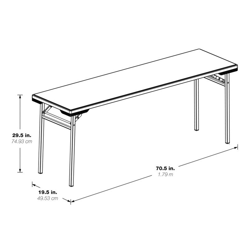 Resin Training Multi Purpose Table Light Gray - OSP Home Furnishings, 3 of 8