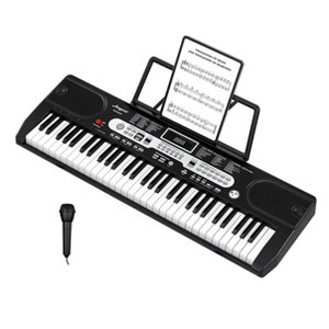 Electronic Keyboards Piano 61 Key, Portable Keyboards Piano with Microphone, Holder, Note Stickers for Beginners - 1 of 4