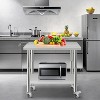 36"x24" Stainless Steel Prep Table, Stainless Steel Workbench, 662 lbs Load Capacity, 3-Stage Adjustable Shelf, with Hook, Arc Corner Edge - 3 of 4