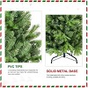 Flocked Christmas Tree with PE/PVC Mixed Branches, Warm White LED Lights, Fireproof Material, Hinged Foldable Design with Sturdy Base - 4 of 4