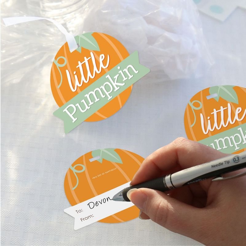 Big Dot of Happiness Little Pumpkin - Fall Birthday Party or Baby Shower Clear Goodie Favor Bags - Treat Bags With Tags - Set of 12, 3 of 9